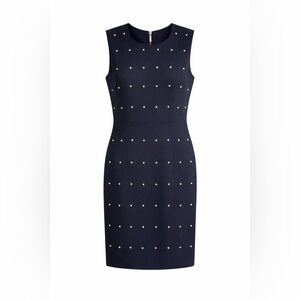 Michael Kors Asymmetrical Navy Dress with Silver Studs